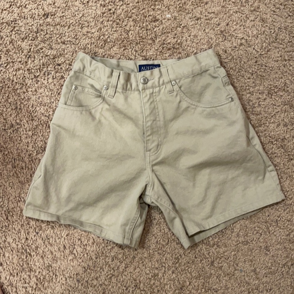 Tan jean shorts